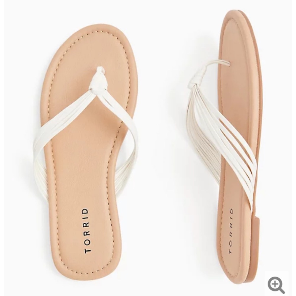 TORRID WW White Braided Flip Flop Sandal